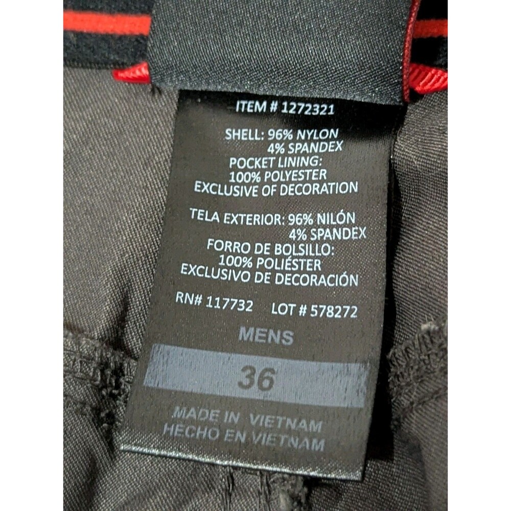 Gerry Cargo Hiking Shorts Mens 36 Dark Gray Nylon Blend Belted Pockets Quick Dry - Picture 12 of 12
